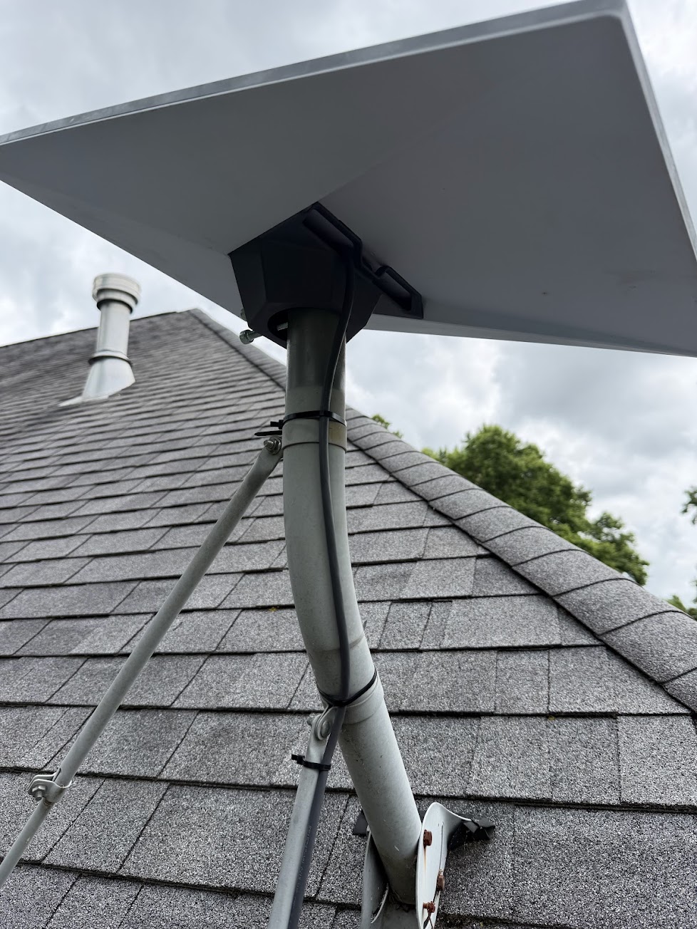 Existing-mast adaptation completed by Mann's Starlink Contracting